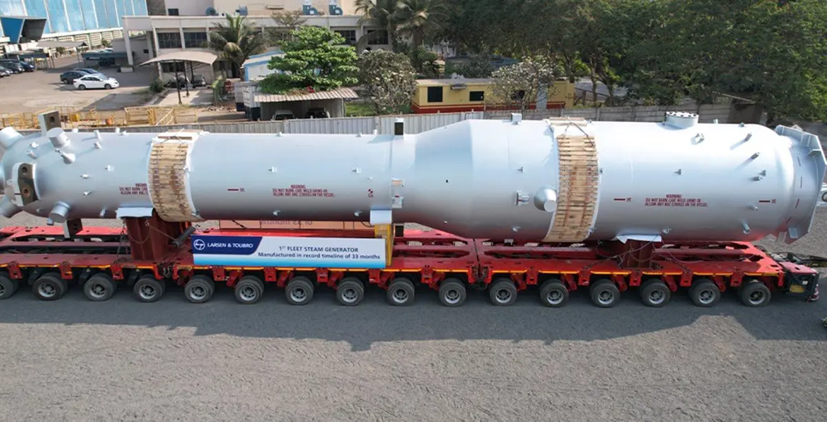 First Steam Generator (SG), for indigenously developed 10 X 700 MWe PHWR Fleet Programme supplied to Nuclear Power Corporation of India Ltd (NPCIL)